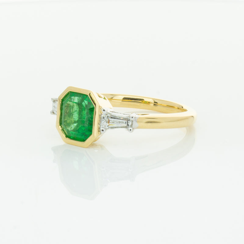 18ct Yellow Gold 1.67ct Emerald & Diamond Ring-Ring-Walker & Hall