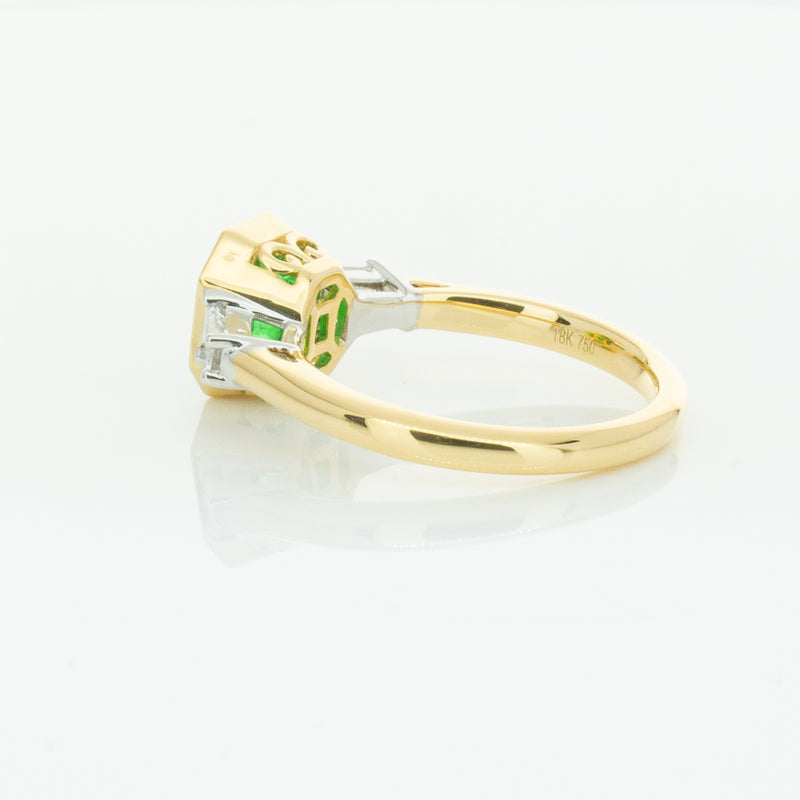 18ct Yellow Gold 1.67ct Emerald & Diamond Ring-Ring-Walker & Hall