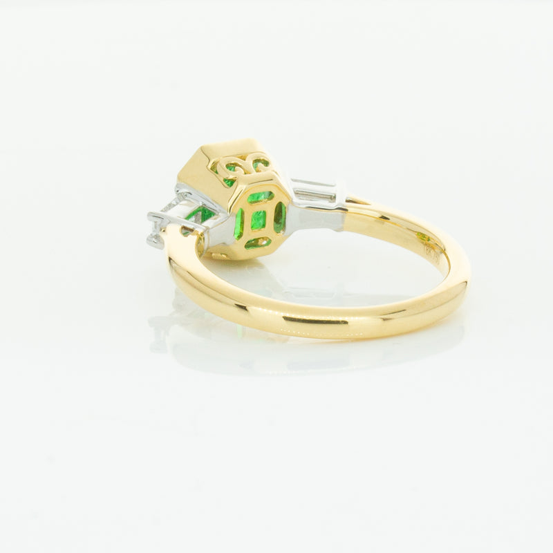 18ct Yellow Gold 1.67ct Emerald & Diamond Ring-Ring-Walker & Hall