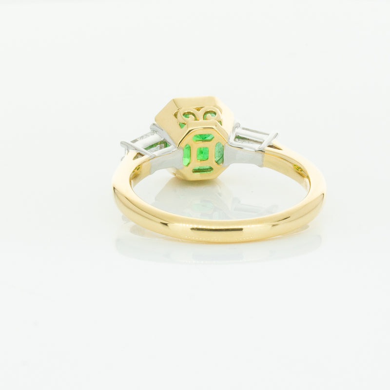 18ct Yellow Gold 1.67ct Emerald & Diamond Ring-Ring-Walker & Hall