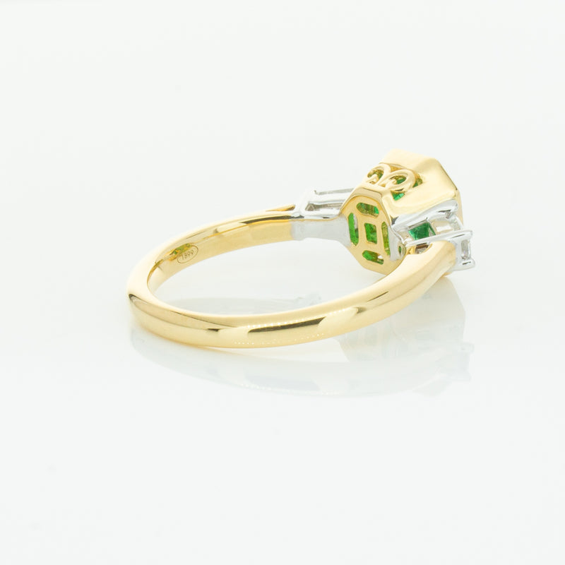 18ct Yellow Gold 1.67ct Emerald & Diamond Ring-Ring-Walker & Hall