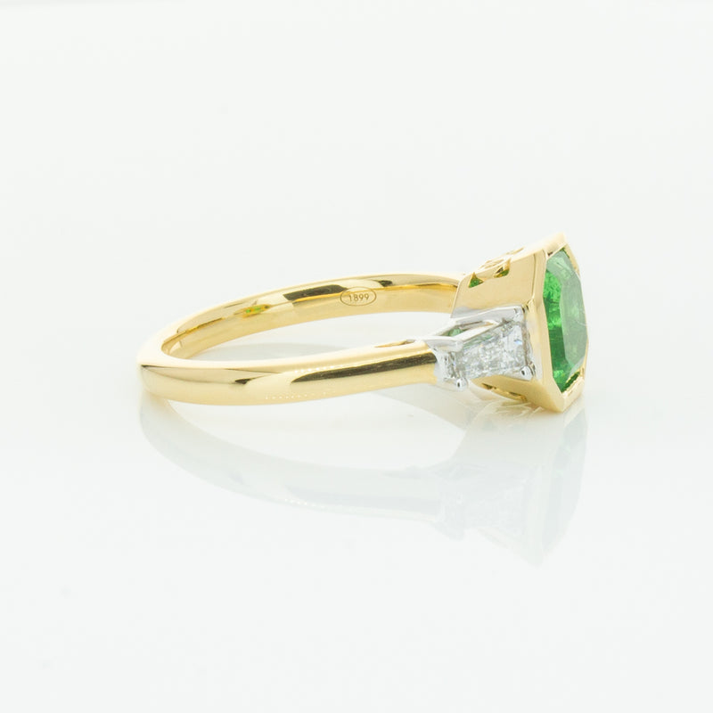 18ct Yellow Gold 1.67ct Emerald & Diamond Ring-Ring-Walker & Hall