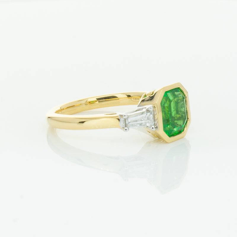 18ct Yellow Gold 1.67ct Emerald & Diamond Ring-Ring-Walker & Hall