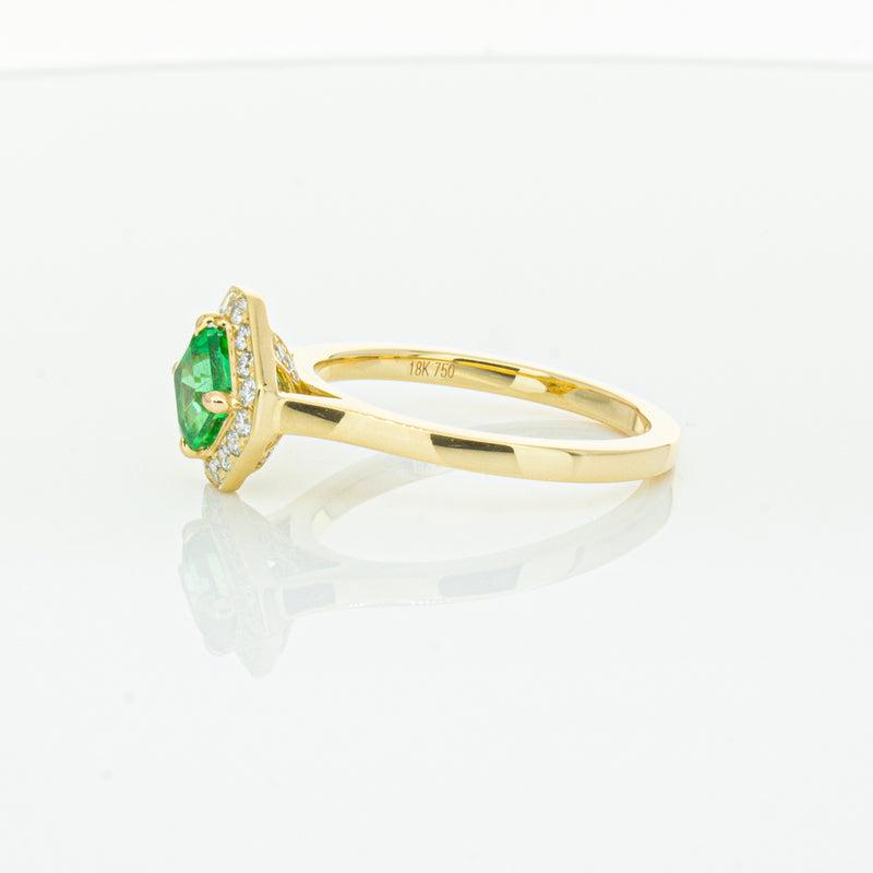 18ct Yellow Gold .84ct Emerald & Diamond Ring-Ring-Walker & Hall