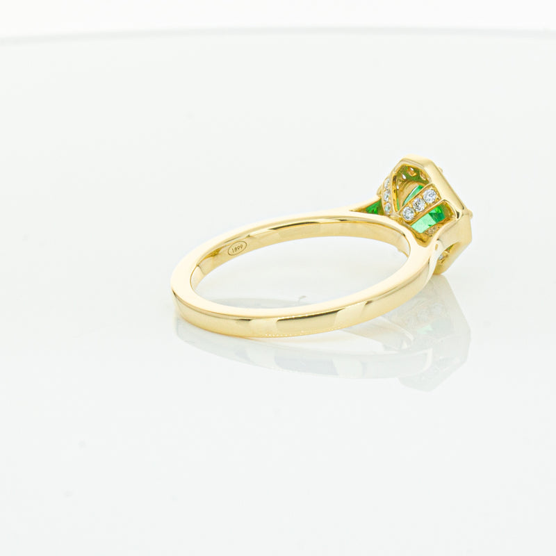 18ct Yellow Gold .84ct Emerald & Diamond Ring-Ring-Walker & Hall