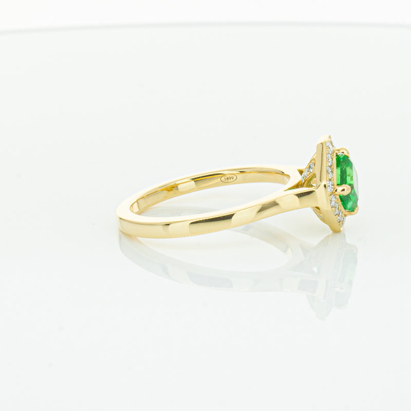 18ct Yellow Gold .84ct Emerald & Diamond Ring-Ring-Walker & Hall