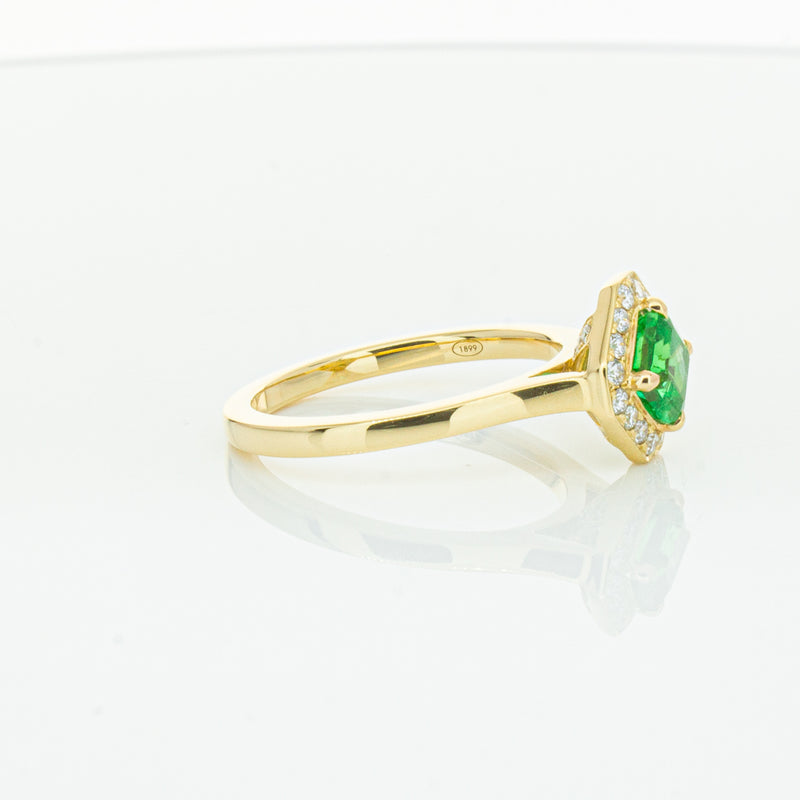 18ct Yellow Gold .84ct Emerald & Diamond Ring-Ring-Walker & Hall