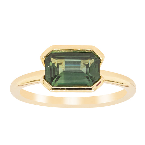 18ct Yellow Gold Green Sapphire Elle Ring - Ring - Walker & Hall