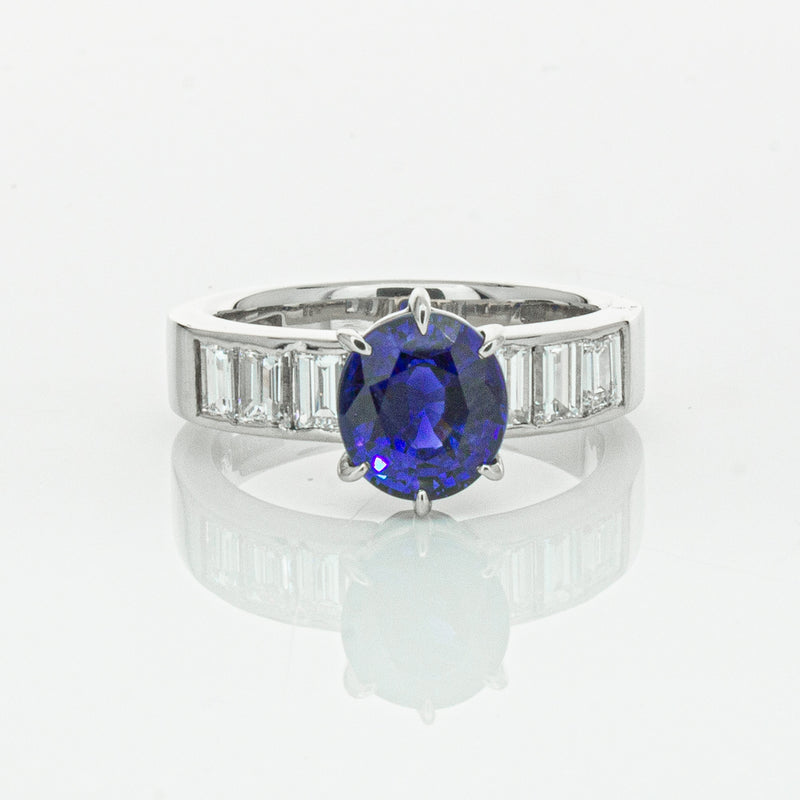 Deja Vu Platinum 2.22ct Sapphire & Diamond Ring-Ring-Walker & Hall