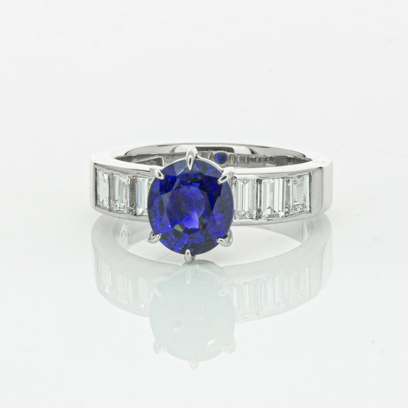 Deja Vu Platinum 2.22ct Sapphire & Diamond Ring-Ring-Walker & Hall