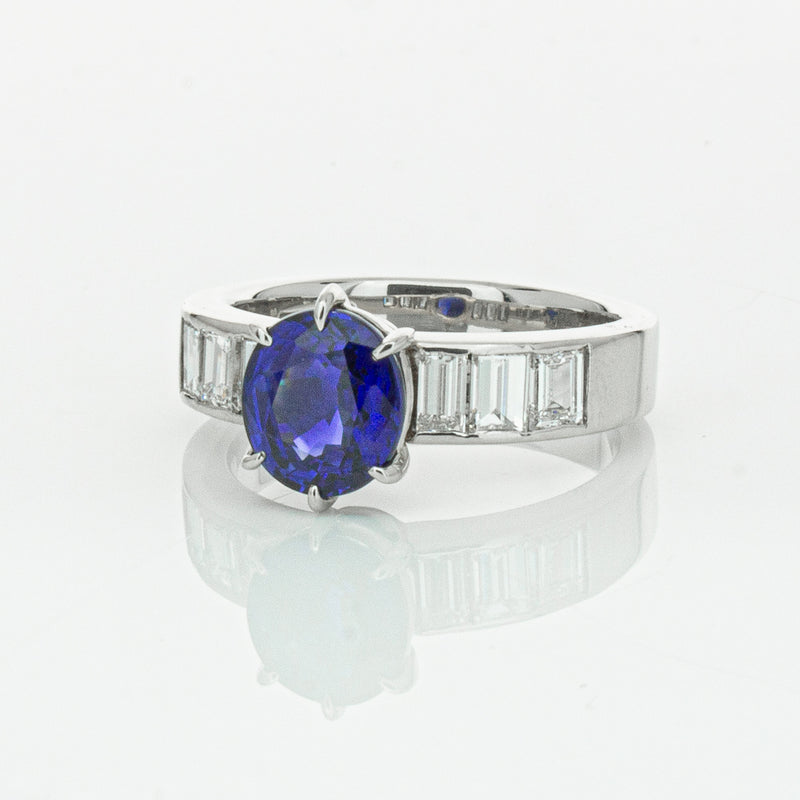 Deja Vu Platinum 2.22ct Sapphire & Diamond Ring-Ring-Walker & Hall