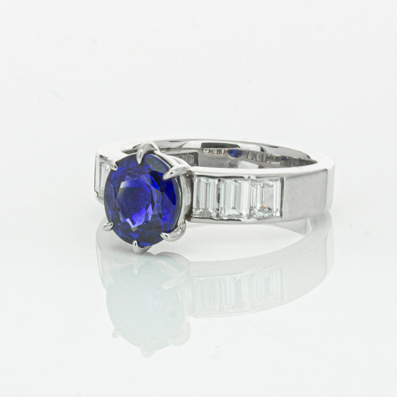 Deja Vu Platinum 2.22ct Sapphire & Diamond Ring-Ring-Walker & Hall