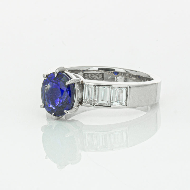 Deja Vu Platinum 2.22ct Sapphire & Diamond Ring-Ring-Walker & Hall
