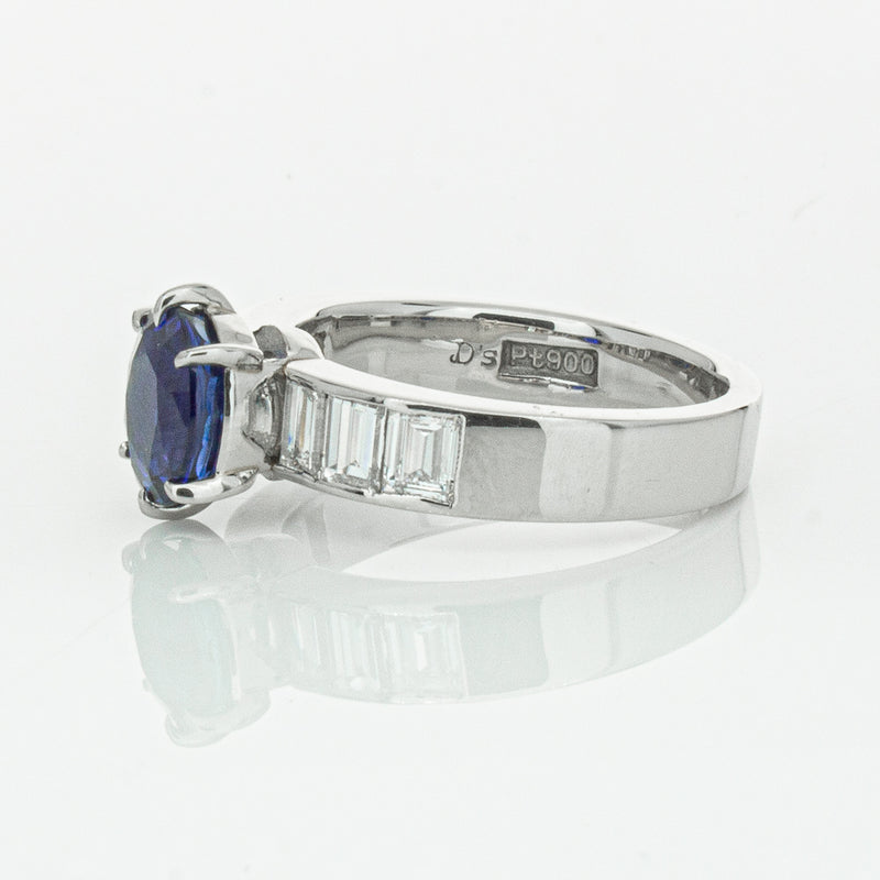 Deja Vu Platinum 2.22ct Sapphire & Diamond Ring-Ring-Walker & Hall