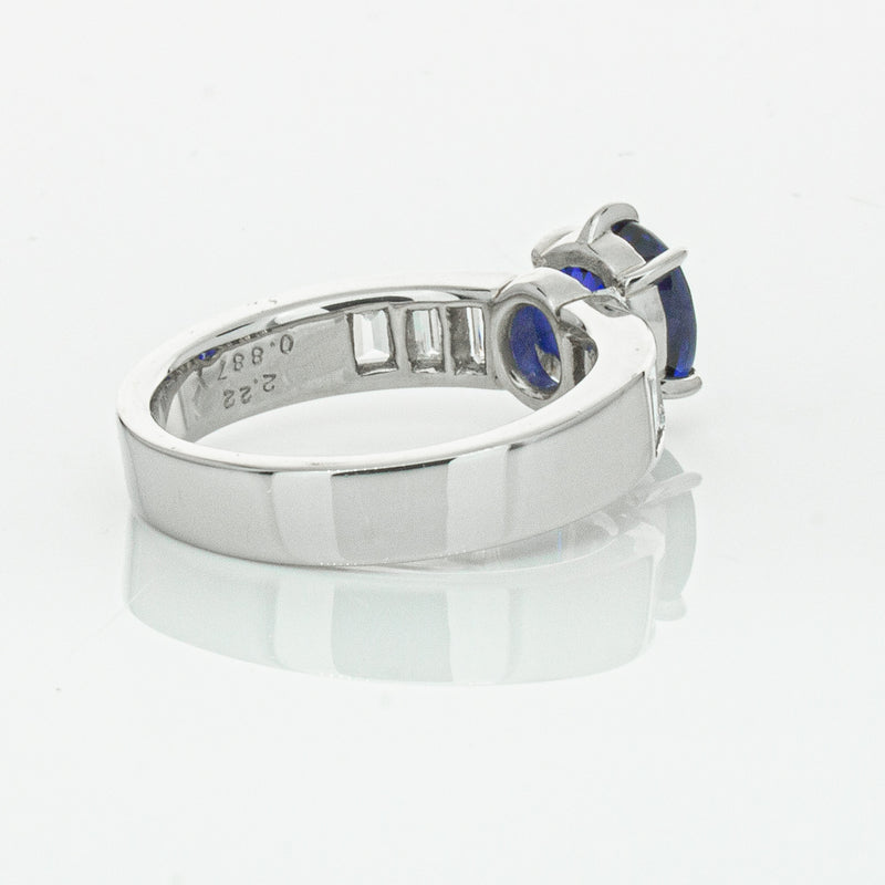 Deja Vu Platinum 2.22ct Sapphire & Diamond Ring-Ring-Walker & Hall