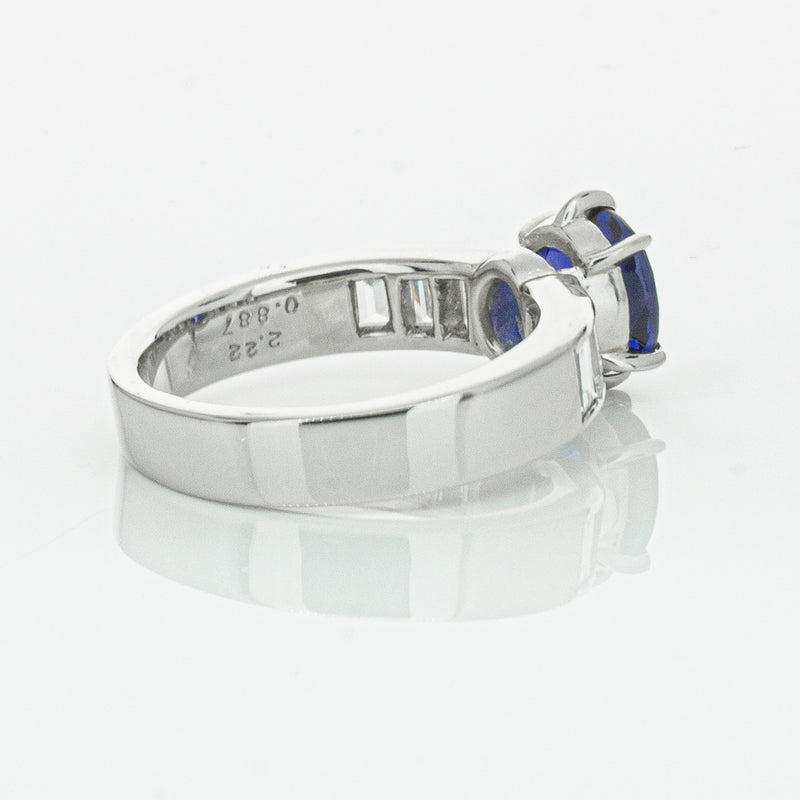 Deja Vu Platinum 2.22ct Sapphire & Diamond Ring-Ring-Walker & Hall