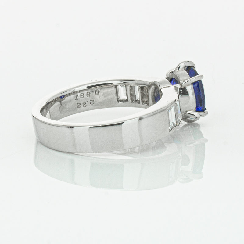 Deja Vu Platinum 2.22ct Sapphire & Diamond Ring-Ring-Walker & Hall