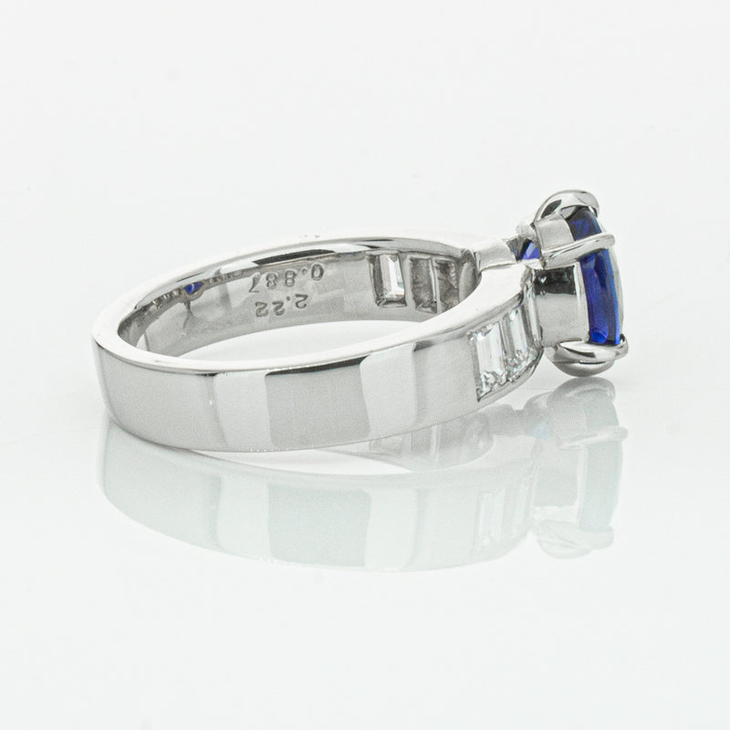 Deja Vu Platinum 2.22ct Sapphire & Diamond Ring-Ring-Walker & Hall