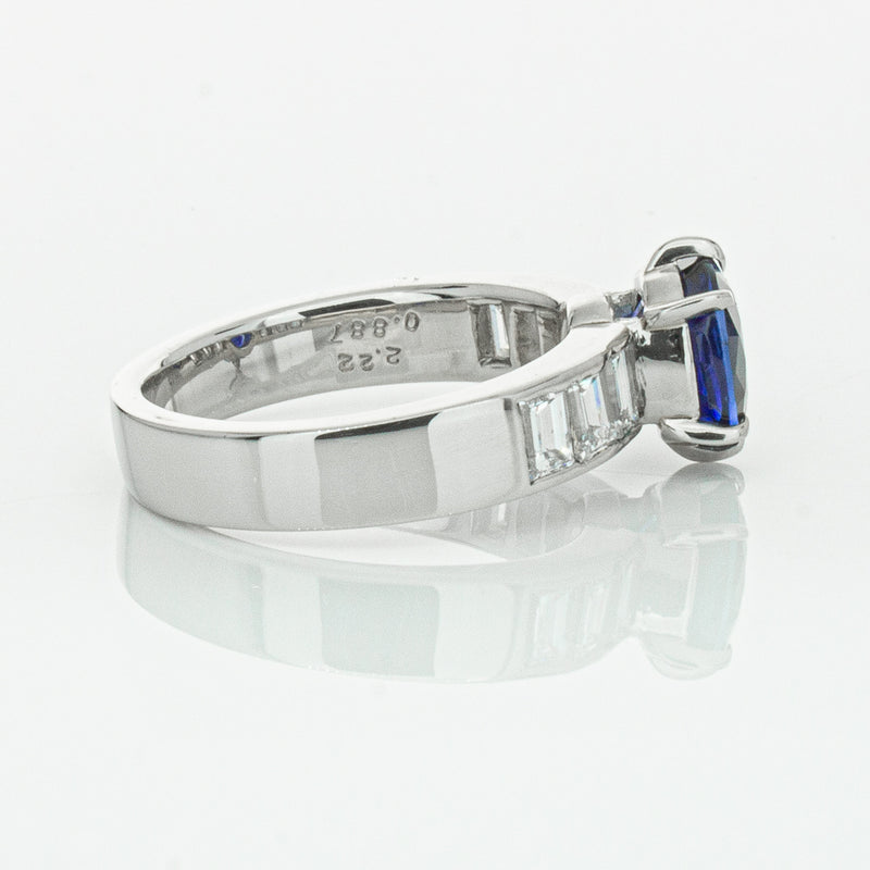 Deja Vu Platinum 2.22ct Sapphire & Diamond Ring-Ring-Walker & Hall