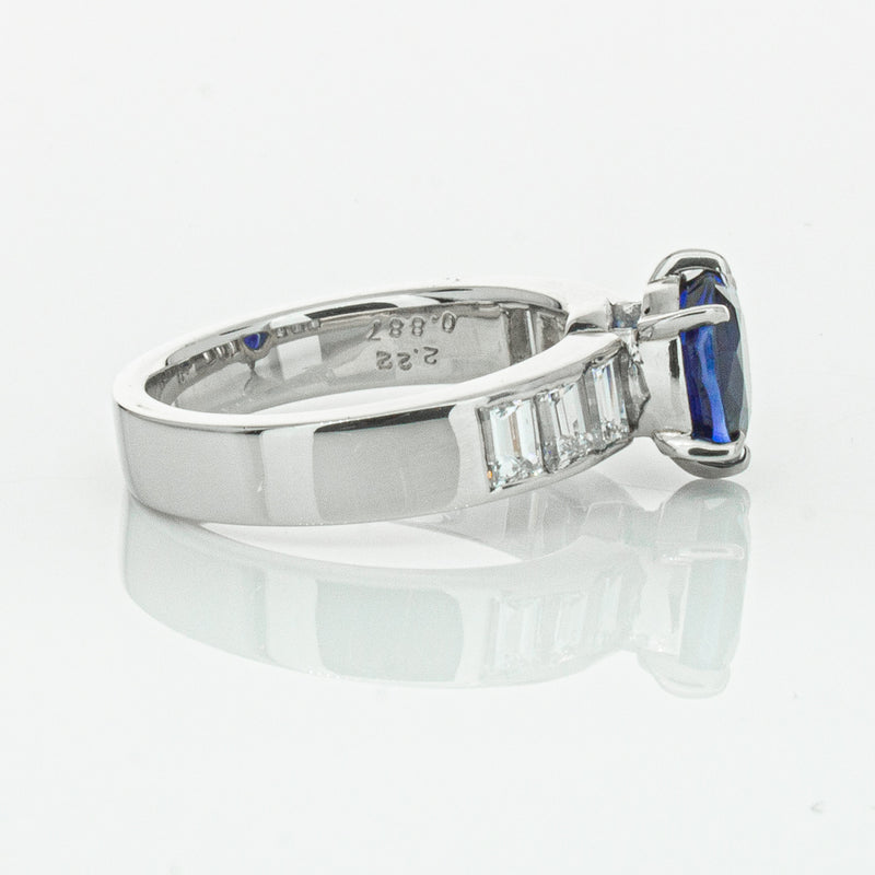 Deja Vu Platinum 2.22ct Sapphire & Diamond Ring-Ring-Walker & Hall