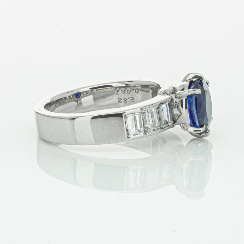 Deja Vu Platinum 2.22ct Sapphire & Diamond Ring-Ring-Walker & Hall