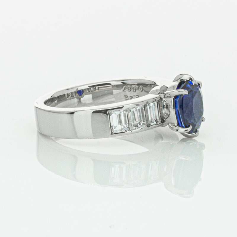 Deja Vu Platinum 2.22ct Sapphire & Diamond Ring-Ring-Walker & Hall