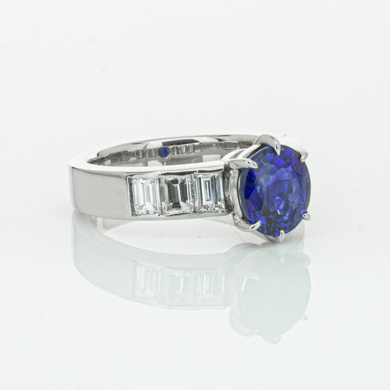 Deja Vu Platinum 2.22ct Sapphire & Diamond Ring-Ring-Walker & Hall
