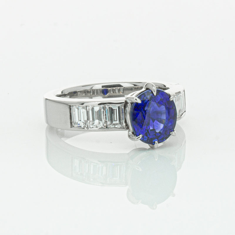Deja Vu Platinum 2.22ct Sapphire & Diamond Ring-Ring-Walker & Hall