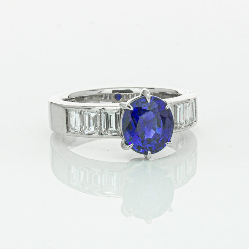 Deja Vu Platinum 2.22ct Sapphire & Diamond Ring-Ring-Walker & Hall