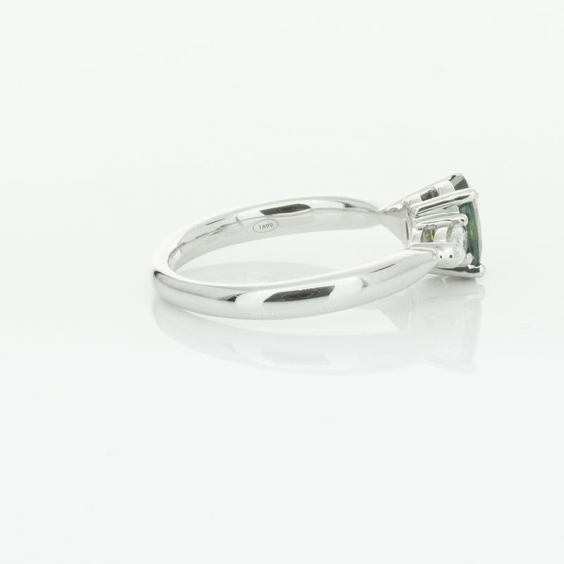 18ct White Gold Green Sapphire & Diamond Ayla Ring-Ring-Walker & Hall