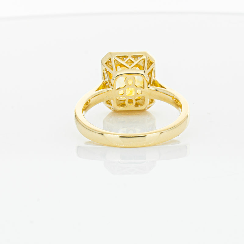 18ct Yellow Gold 3.01ct Yellow Sapphire & Diamond Empire Ring-Ring-Walker & Hall