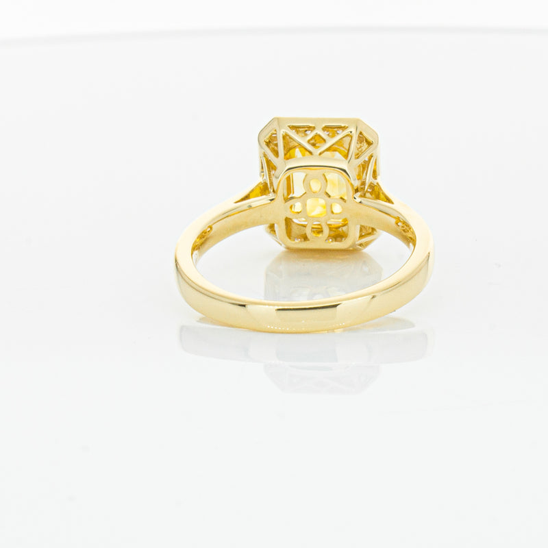 18ct Yellow Gold 3.01ct Yellow Sapphire & Diamond Empire Ring-Ring-Walker & Hall