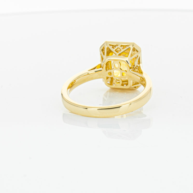 18ct Yellow Gold 3.01ct Yellow Sapphire & Diamond Empire Ring-Ring-Walker & Hall