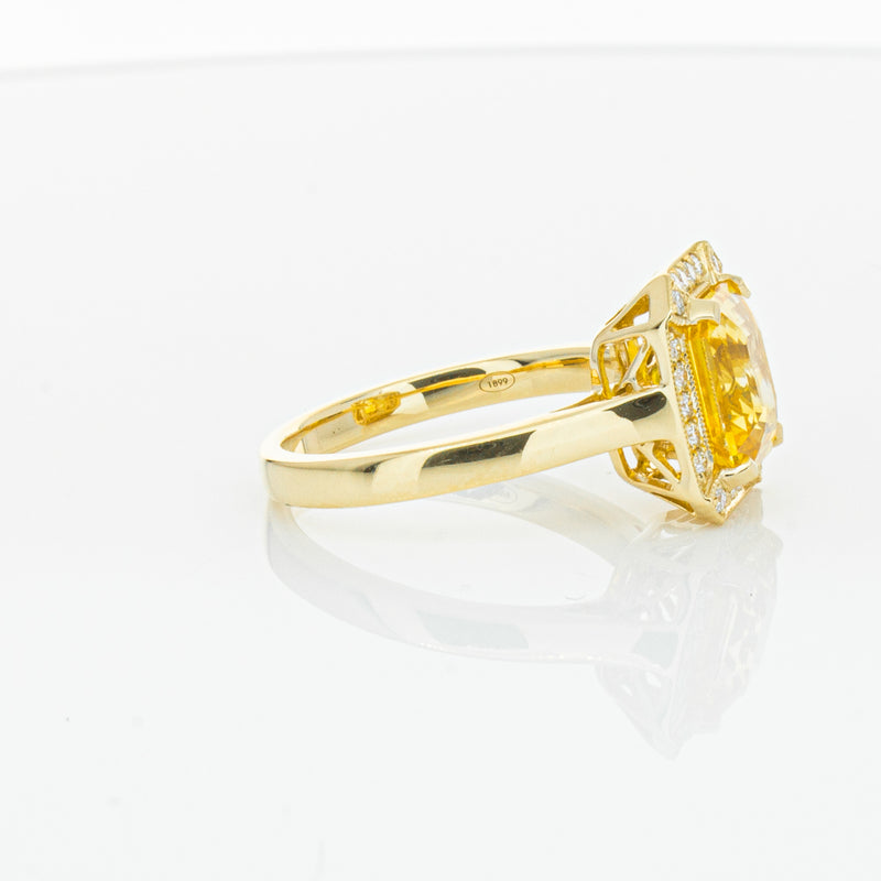 18ct Yellow Gold 3.01ct Yellow Sapphire & Diamond Empire Ring-Ring-Walker & Hall
