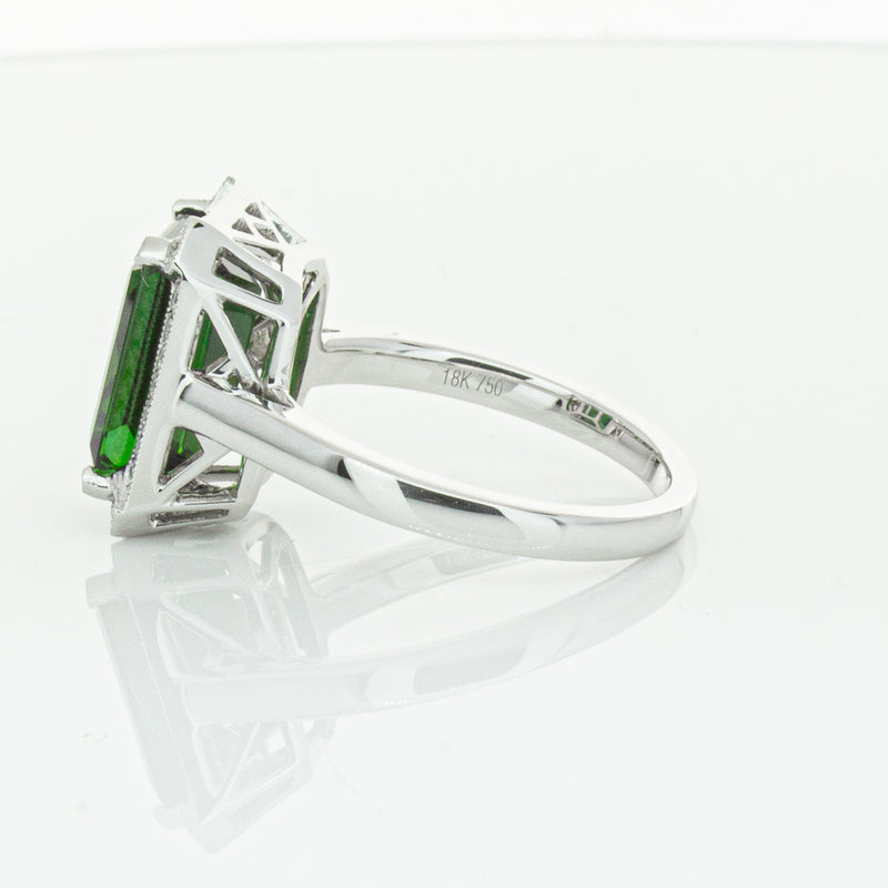 18ct White Gold Tourmaline & Diamond Empire Ring-Ring-Walker & Hall