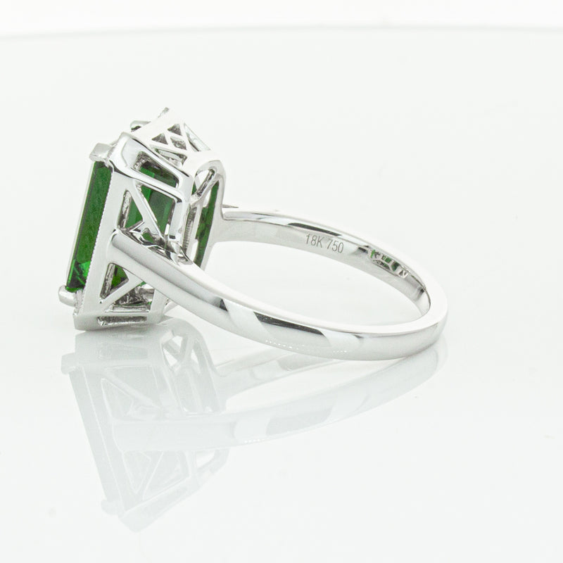 18ct White Gold Tourmaline & Diamond Empire Ring-Ring-Walker & Hall