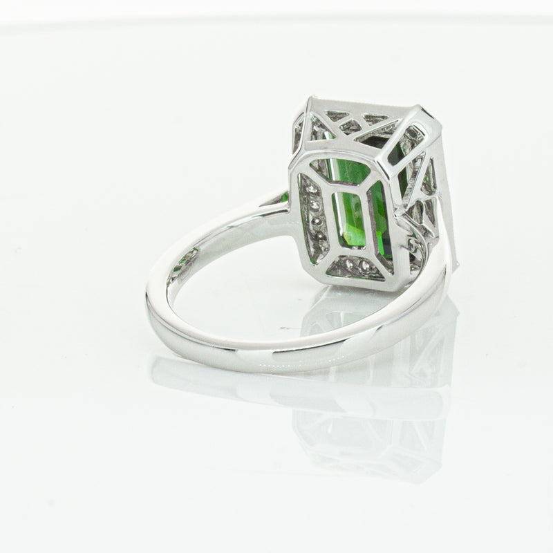 18ct White Gold Tourmaline & Diamond Empire Ring-Ring-Walker & Hall