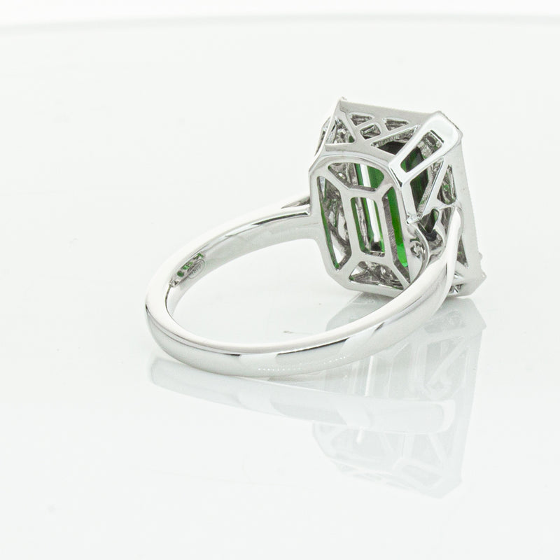 18ct White Gold Tourmaline & Diamond Empire Ring-Ring-Walker & Hall