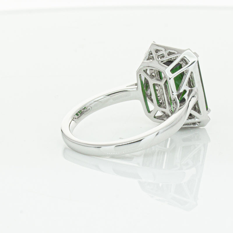 18ct White Gold Tourmaline & Diamond Empire Ring-Ring-Walker & Hall