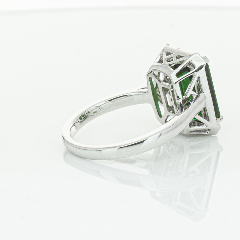 18ct White Gold Tourmaline & Diamond Empire Ring-Ring-Walker & Hall