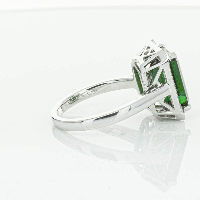 18ct White Gold Tourmaline & Diamond Empire Ring-Ring-Walker & Hall