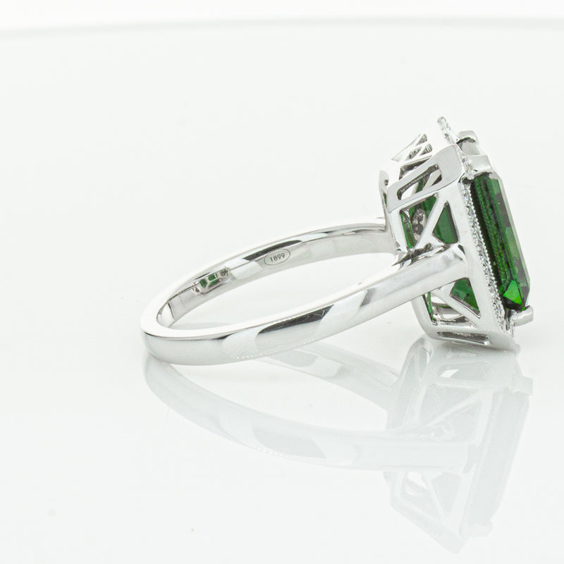 18ct White Gold Tourmaline & Diamond Empire Ring-Ring-Walker & Hall