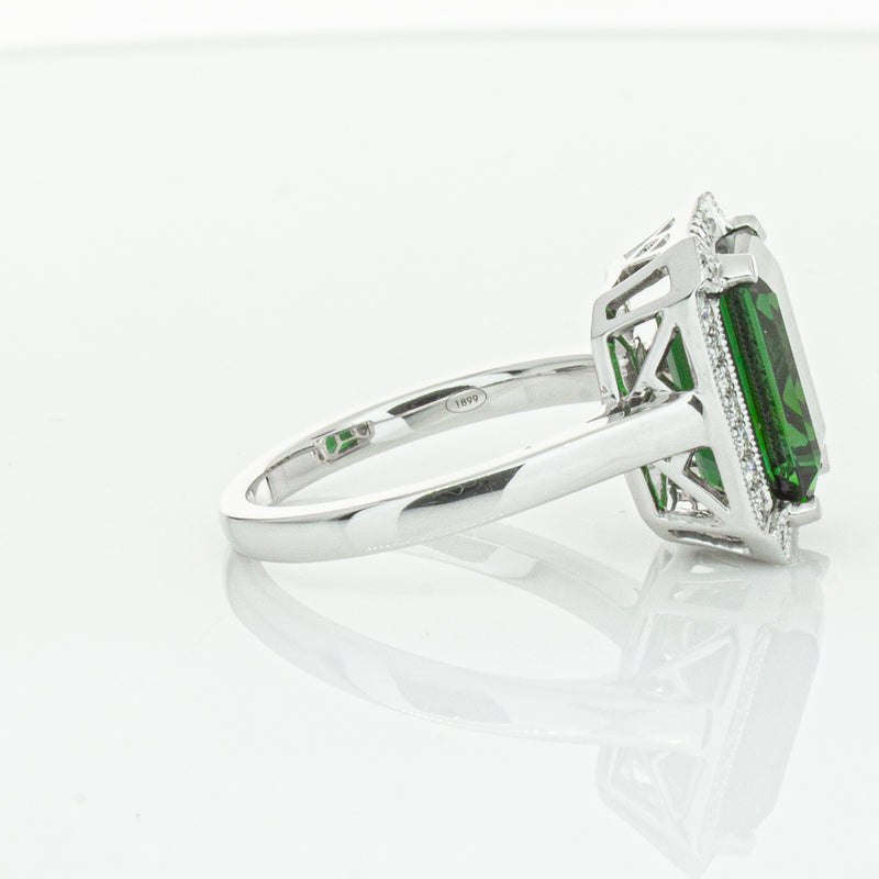 18ct White Gold Tourmaline & Diamond Empire Ring-Ring-Walker & Hall