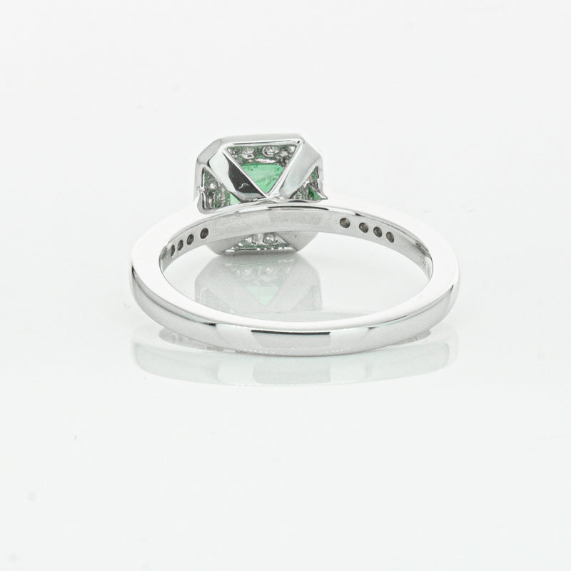 18ct White Gold .70ct Emerald & Diamond Mandalay Ring-Ring-Walker & Hall