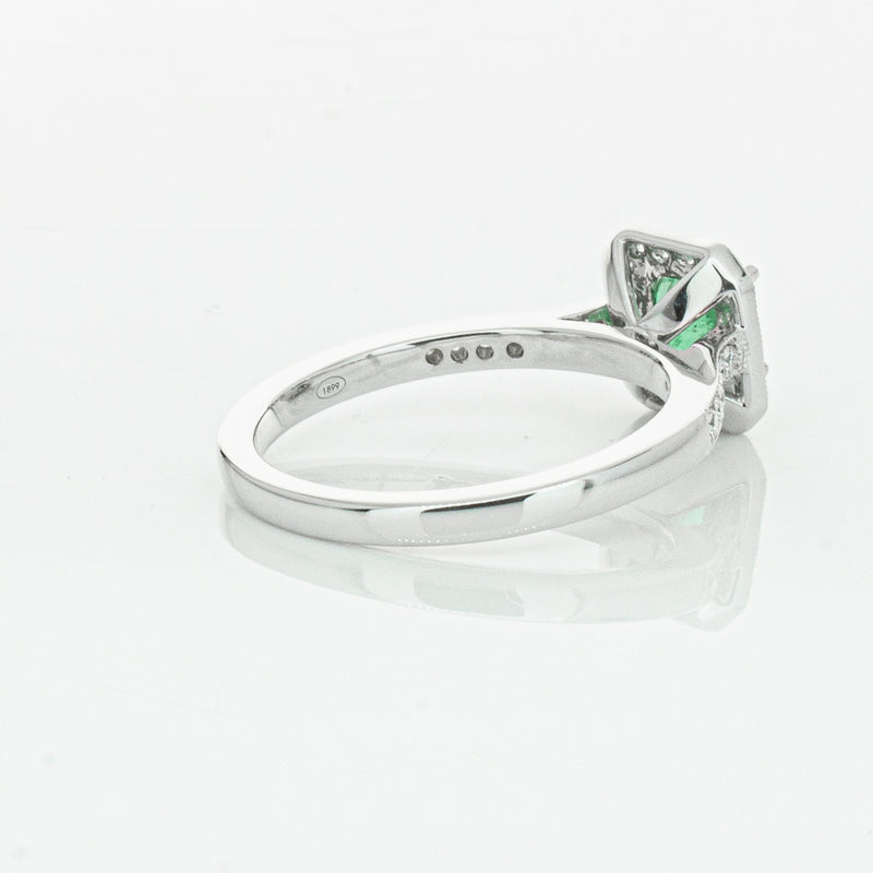 18ct White Gold .70ct Emerald & Diamond Mandalay Ring-Ring-Walker & Hall