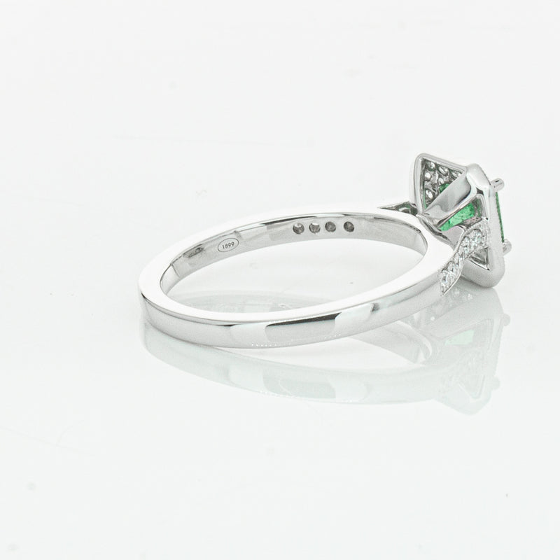 18ct White Gold .70ct Emerald & Diamond Mandalay Ring-Ring-Walker & Hall