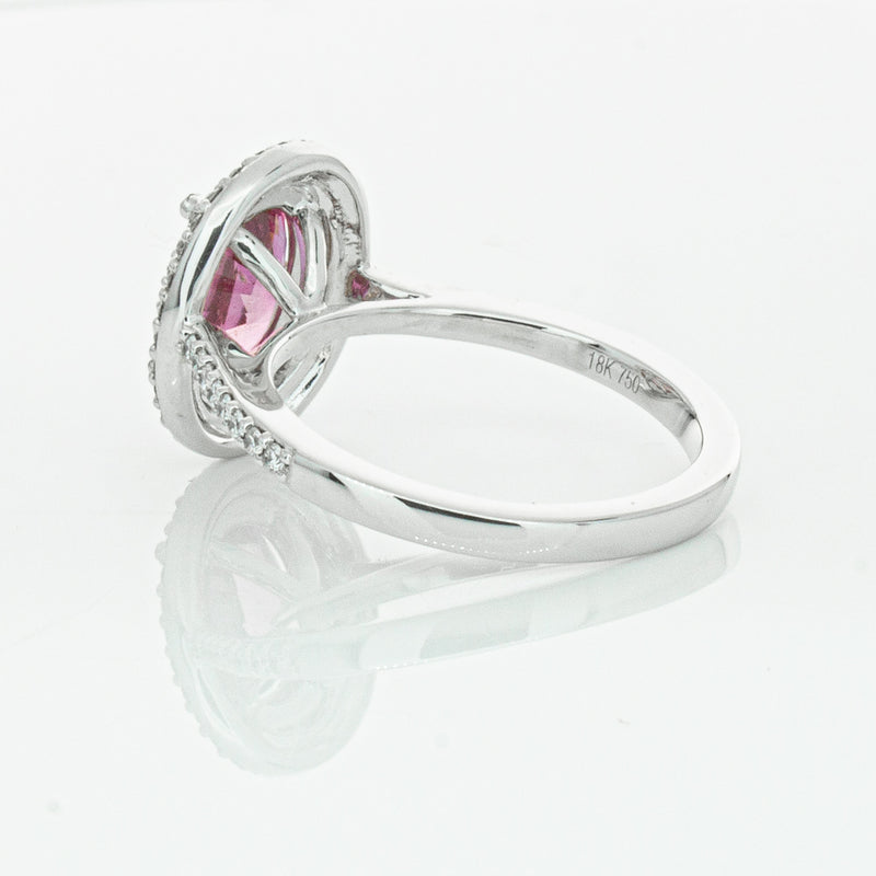 18ct White Gold Pink Sapphire & Diamond Rosa Ring-Ring-Walker & Hall