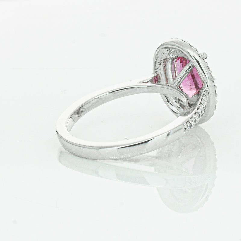 18ct White Gold Pink Sapphire & Diamond Rosa Ring-Ring-Walker & Hall
