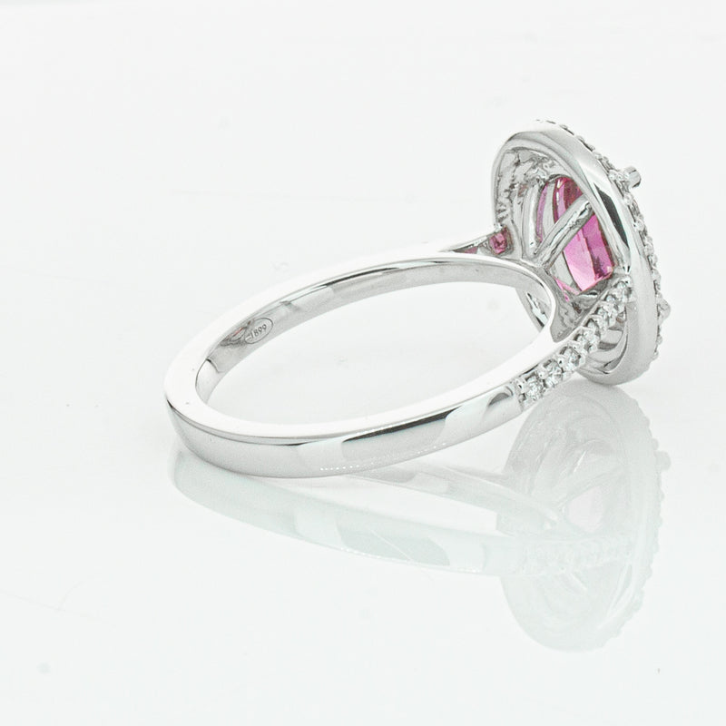 18ct White Gold Pink Sapphire & Diamond Rosa Ring-Ring-Walker & Hall