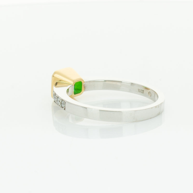 Deja Vu 18ct White Gold .70ct Emerald & Diamond Ring-Ring-Walker & Hall